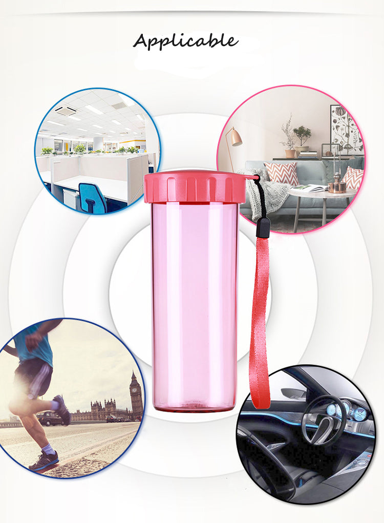 430ml Portable Straight Sport Water Bottle Outdoor BPA Free Plastic Drinkware With Rope Eco-friendly Drink Bottle